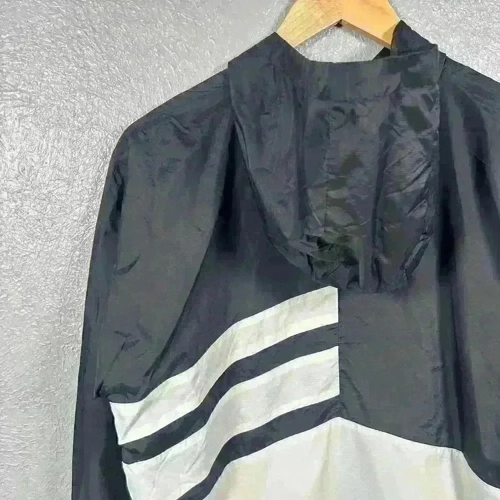 MARUCCI Retro Style 90s Zip Up Black White Baseball Windbreaker Men Small